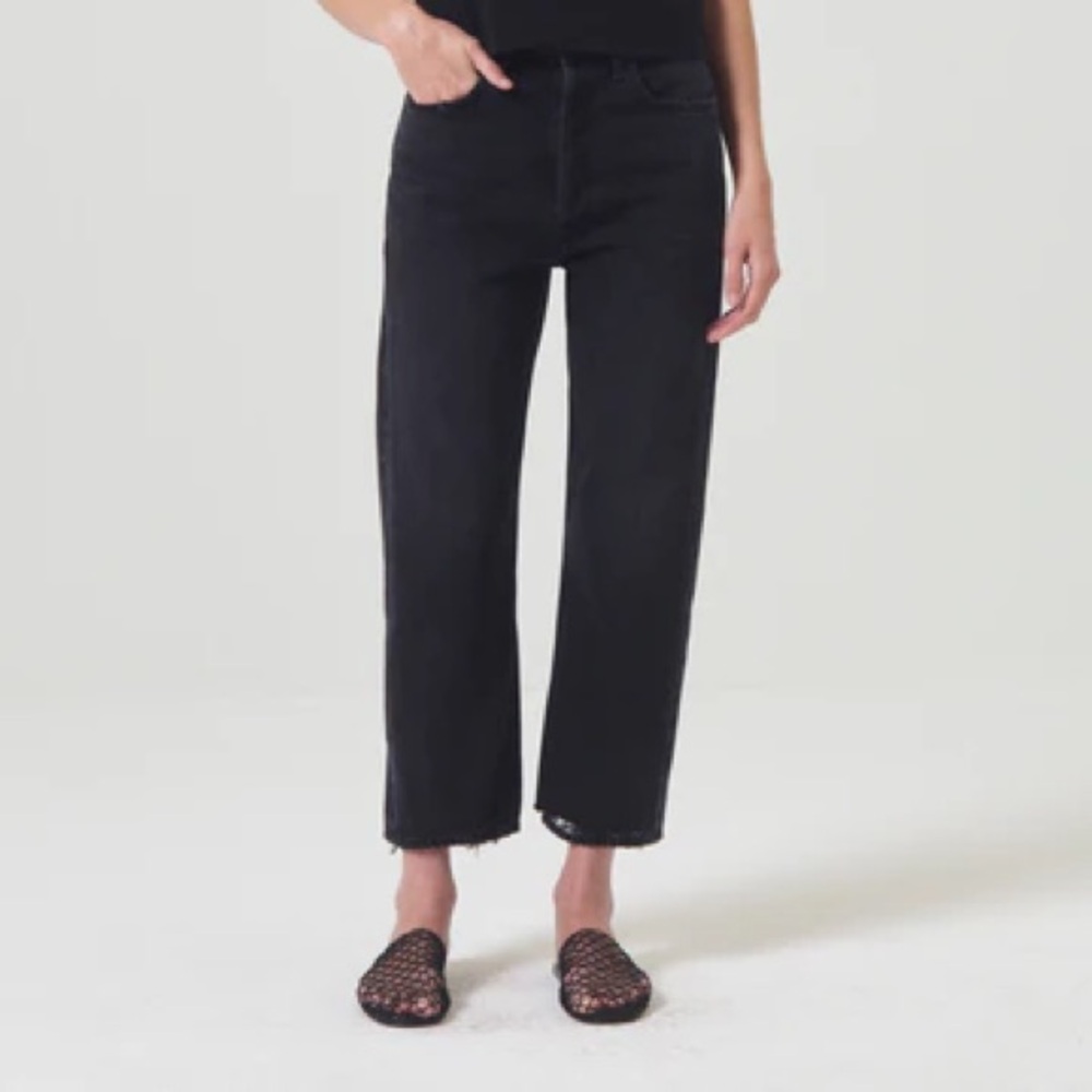 Agolde Women's Jeans Black - 90'S CROP MID RISE STRAIGHT